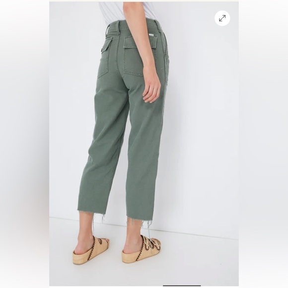 MOTHER Ankle Cropped Jeans in Sage - Picture 4 of 16